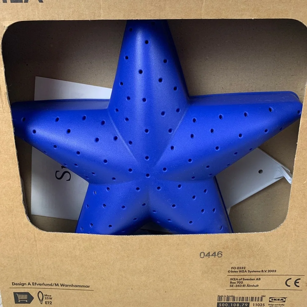 IKEA Wall Lamp Blue SMILA STJARNA Star Space Starfish Nautical 500.108.79 NEW
